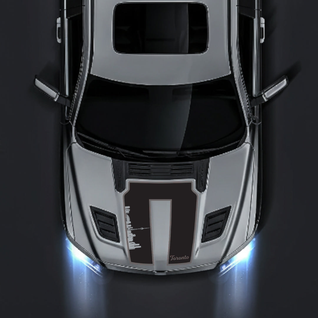 Performance Hood Panel Decal/Sticker - Toronto Skyline - Cut - Border Graphic Kit - For Dodge RAM 1500 2019-2025 - Premium Vinyl
