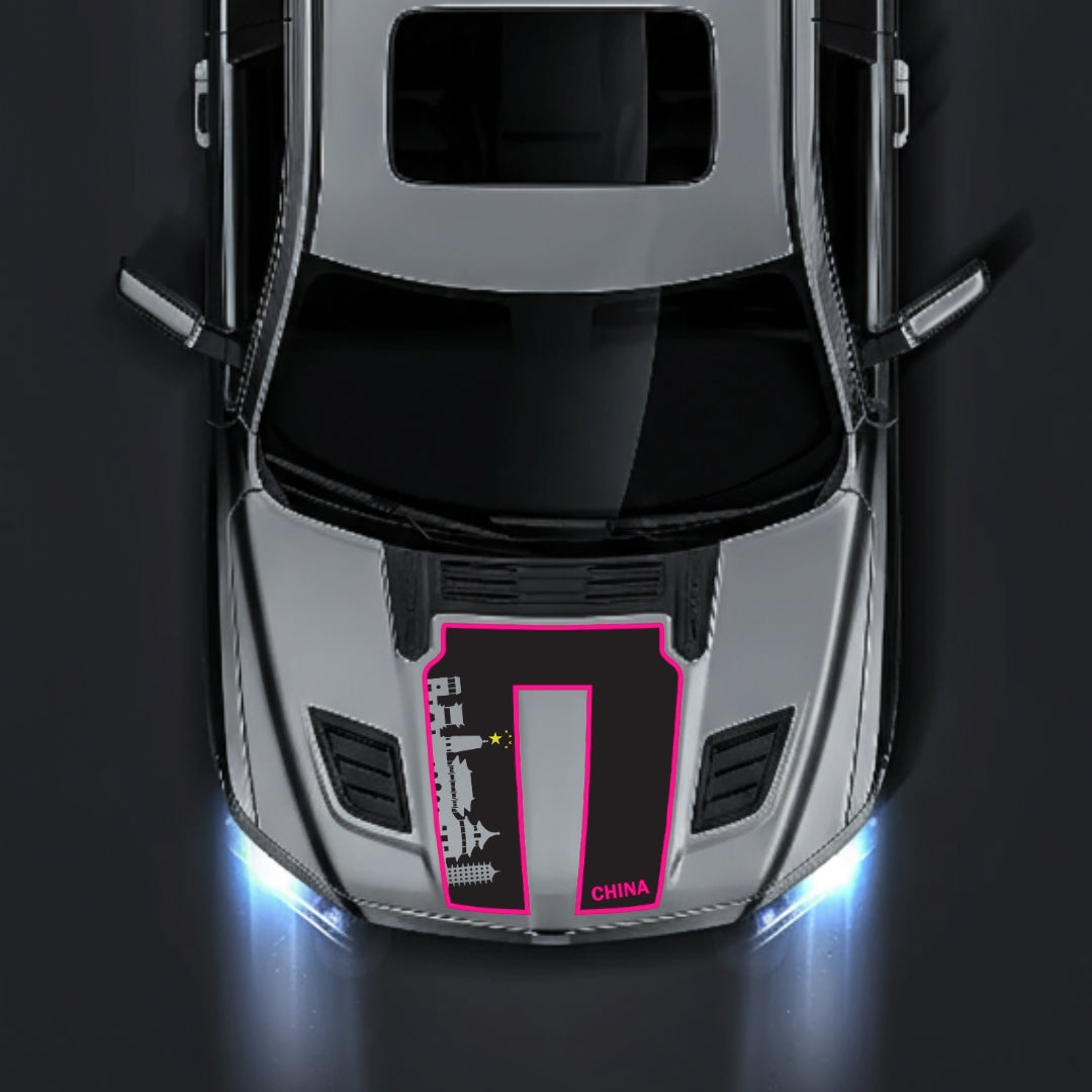 Hood Panel Decal/Sticker - China Skyline - Cut - Border Graphic Kit - For Dodge RAM 1500 2019-2025 - Premium Vinyl