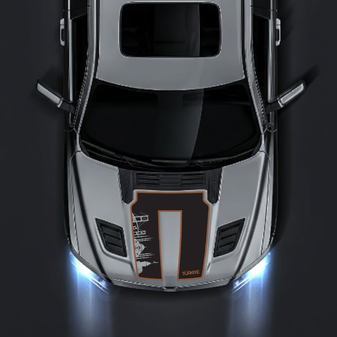 Performance Hood Panel Decal/Sticker - Turkey Skyline - Cut - Border Graphic Kit - For Dodge RAM 1500 2019-2025 - Premium Vinyl