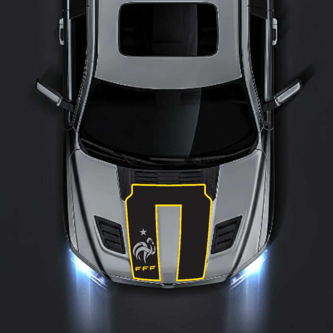 Hood Panel Decal/Sticker - French Football Federation Logo - Border Graphic Kit - For Dodge RAM 1500 2019-2025 - Premium Vinyl