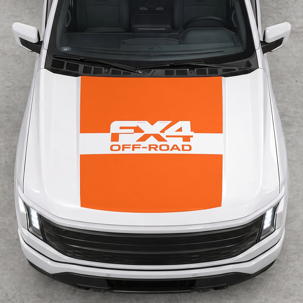 Hood Panel Decal/Sticker - Solid FX4 Graphic Decal Graphic Kit - For Ford F-150 2015-2020 - Premium Vinyl