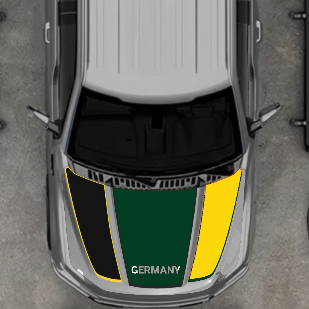 Hood Panel Decal/Sticker - Germany Flag Parts - Border Graphic Kit - For Ford F-150 2020-2026 - Premium Vinyl