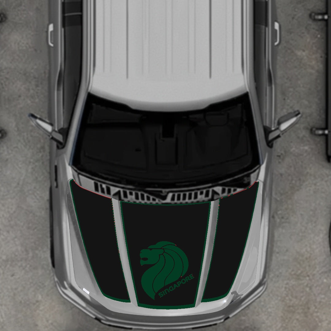 Hood Panel Decal/Sticker - Singapore - Border Graphic Kit - For Ford F-150 2020-2026 - Premium Vinyl