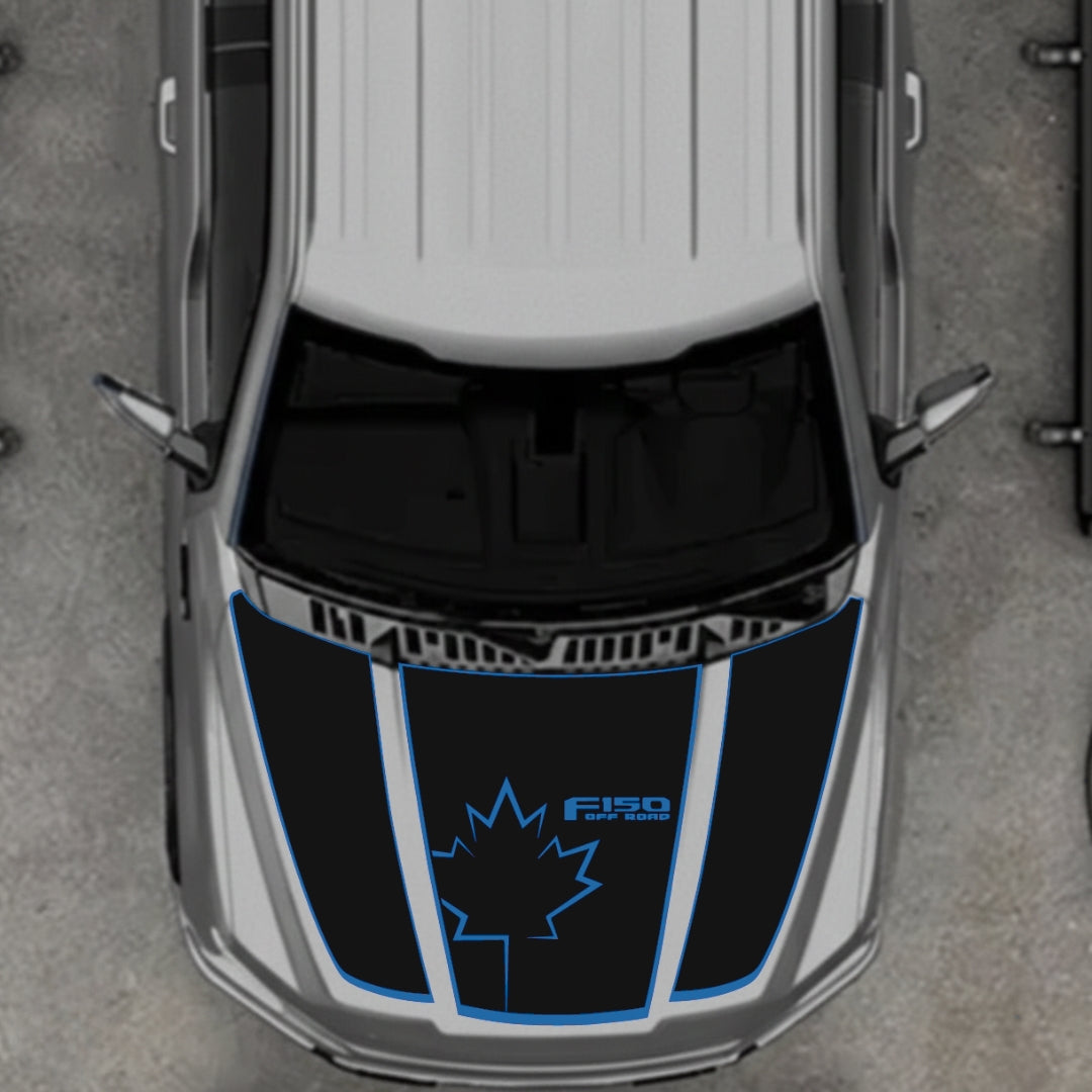 Hood Panel Decal/Sticker - Canada Style 7 Graphic Kit - For Ford F-150 2020-2026 - Premium Vinyl