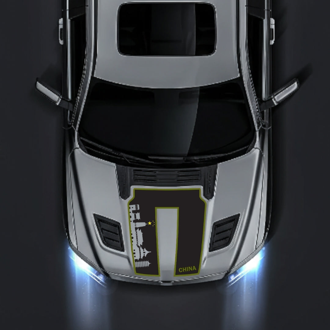 Performance Hood Panel Decal/Sticker - China Skyline - Cut - Border Graphic Kit - For Dodge RAM 1500 2019-2025 - Premium Vinyl