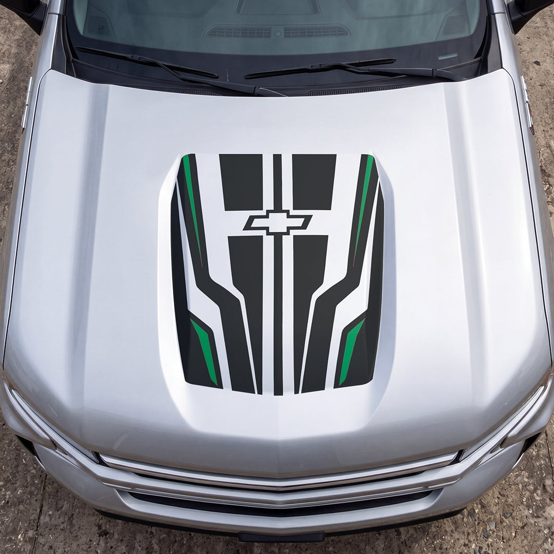 Hood Panel Decal/Sticker - Speed Pattern Graphic Decal Graphic Kit - For Chevrolet Silverado 2019-2024 - Premium Vinyl