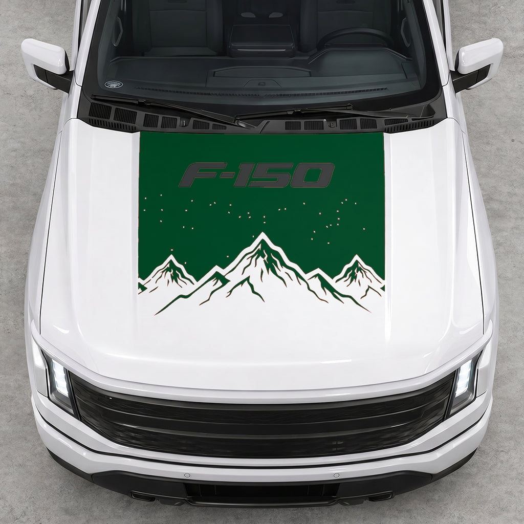 Hood Panel Decal/Sticker - Deep Mountain Graphic Decal Graphic Kit - For Ford F-150 2015-2020 - Premium Vinyl