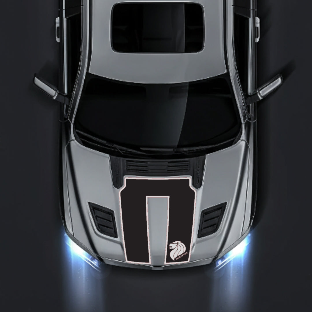 Hood Panel Decal/Sticker - Singapore - Border Graphic Kit - For Dodge RAM 1500 2019-2025 - Premium Vinyl