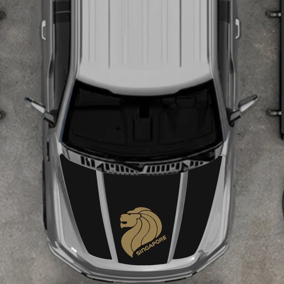 Hood Panel Decal/Sticker - Singapore Graphic Kit - For Ford F-150 2020-2026 - Premium Vinyl