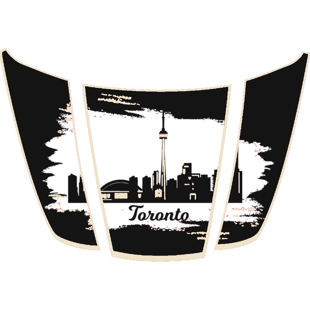 Hood Panel Decal/Sticker - Toronto - Cut - Border Graphic Kit - For Ford F-150 2020-2026 - Premium Vinyl
