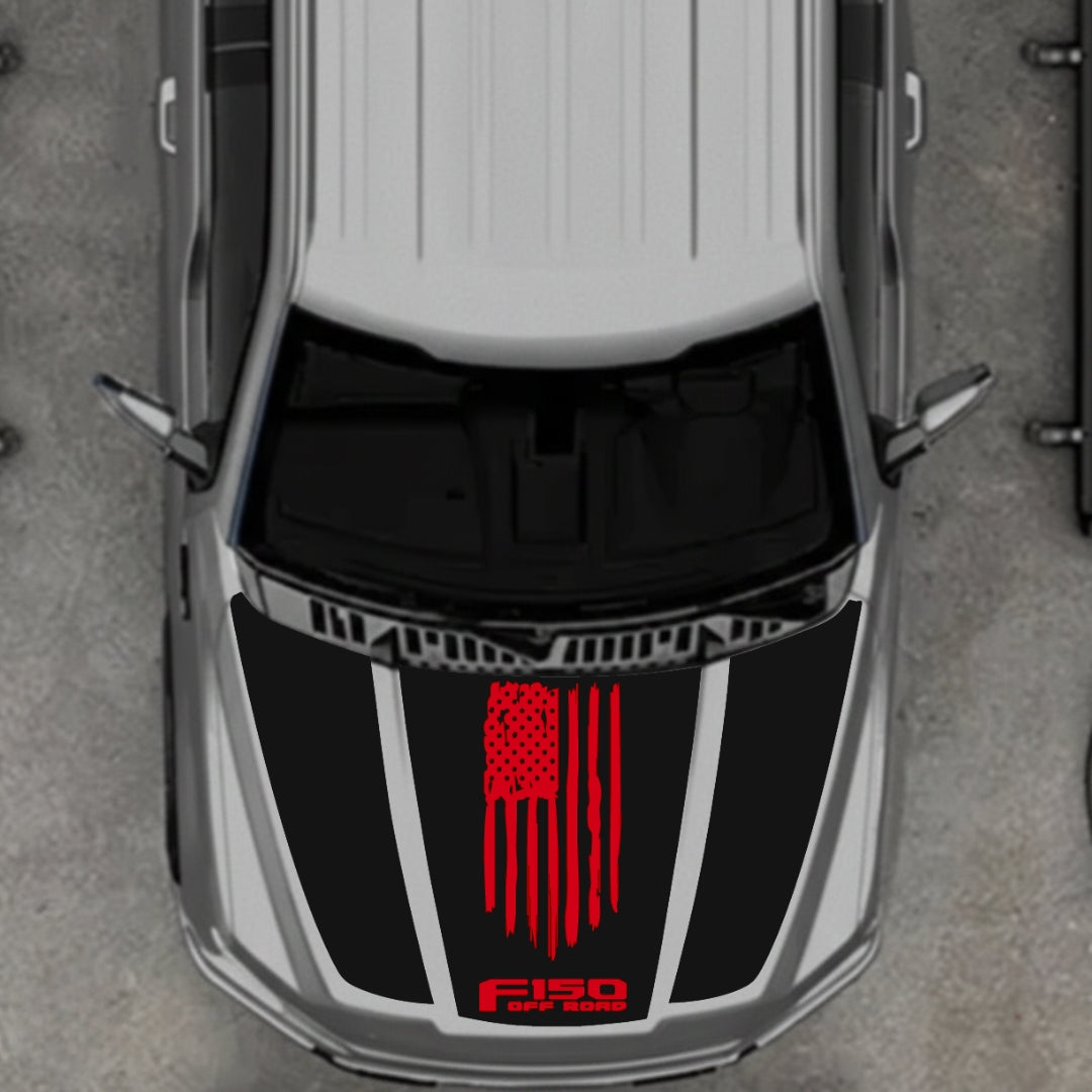 Hood Panel Decal/Sticker - USA Style 11 Graphic Kit - For Ford F-150 2020-2026 - Premium Vinyl