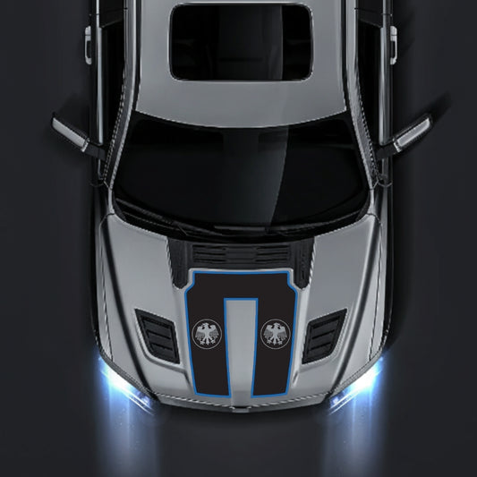 Performance Hood Panel Decal/Sticker - Germany Visual Identity - Cut - Border Graphic Kit - For Dodge RAM 1500 2019-2025 - Premium Vinyl