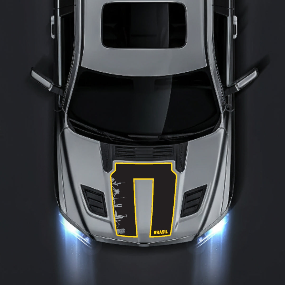 Hood Panel Decal/Sticker - Brazil Skyline - Cut - Border Graphic Kit - For Dodge RAM 1500 2019-2025 - Premium Vinyl