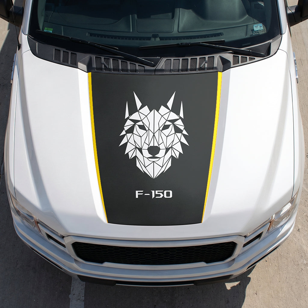 Hood Panel Decal/Sticker - Wolf Head Graphic Decal Graphic Kit - For Ford F-150 2015-2020 - Premium Vinyl