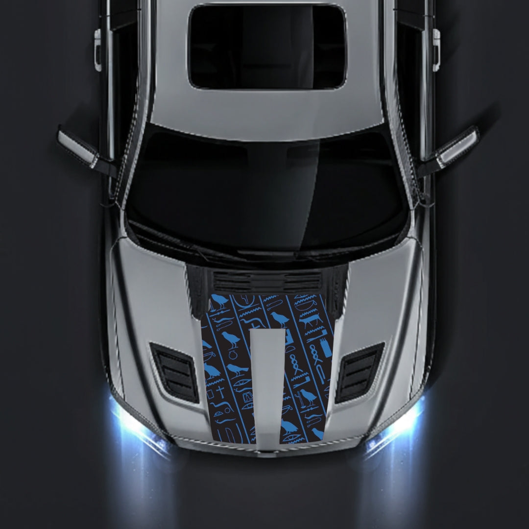 Hood Panel Decal/Sticker - Egyptian Hieroglyphs Graphic Kit - For Dodge RAM 1500 2019-2025 - Premium Vinyl