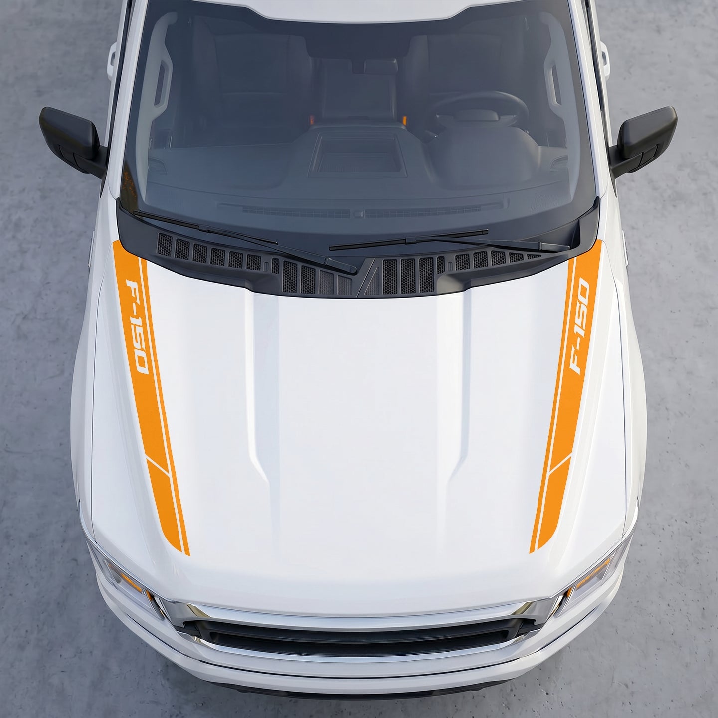 Hood Panel Decal/Sticker - Angled Cowl Accent Stripes – Dual Side Hood Edge Vinyl Decals Graphic Kit - For Ford F-150 F150 2015-2020 - Premium Vinyl
