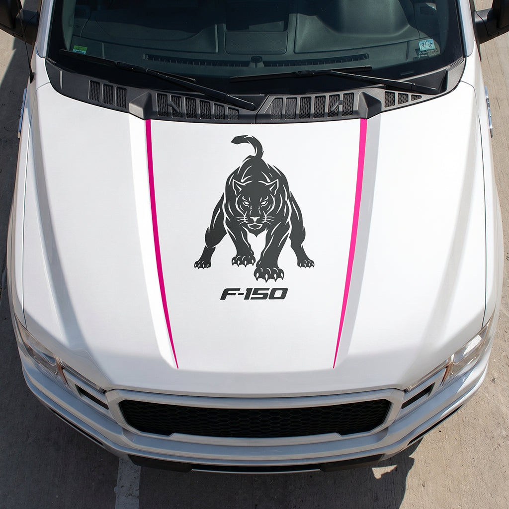 Hood Panel Decal/Sticker - Tiger Graphic Decal Graphic Kit - For Ford F-150 2015-2020 - Premium Vinyl