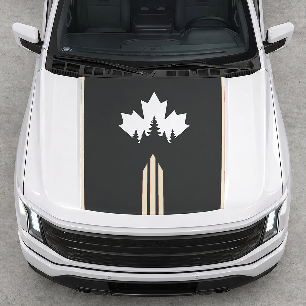 Hood Panel Decal/Sticker - Maple and Forest Graphic Decal Graphic Kit - For Ford F-150 2015-2020 - Premium Vinyl