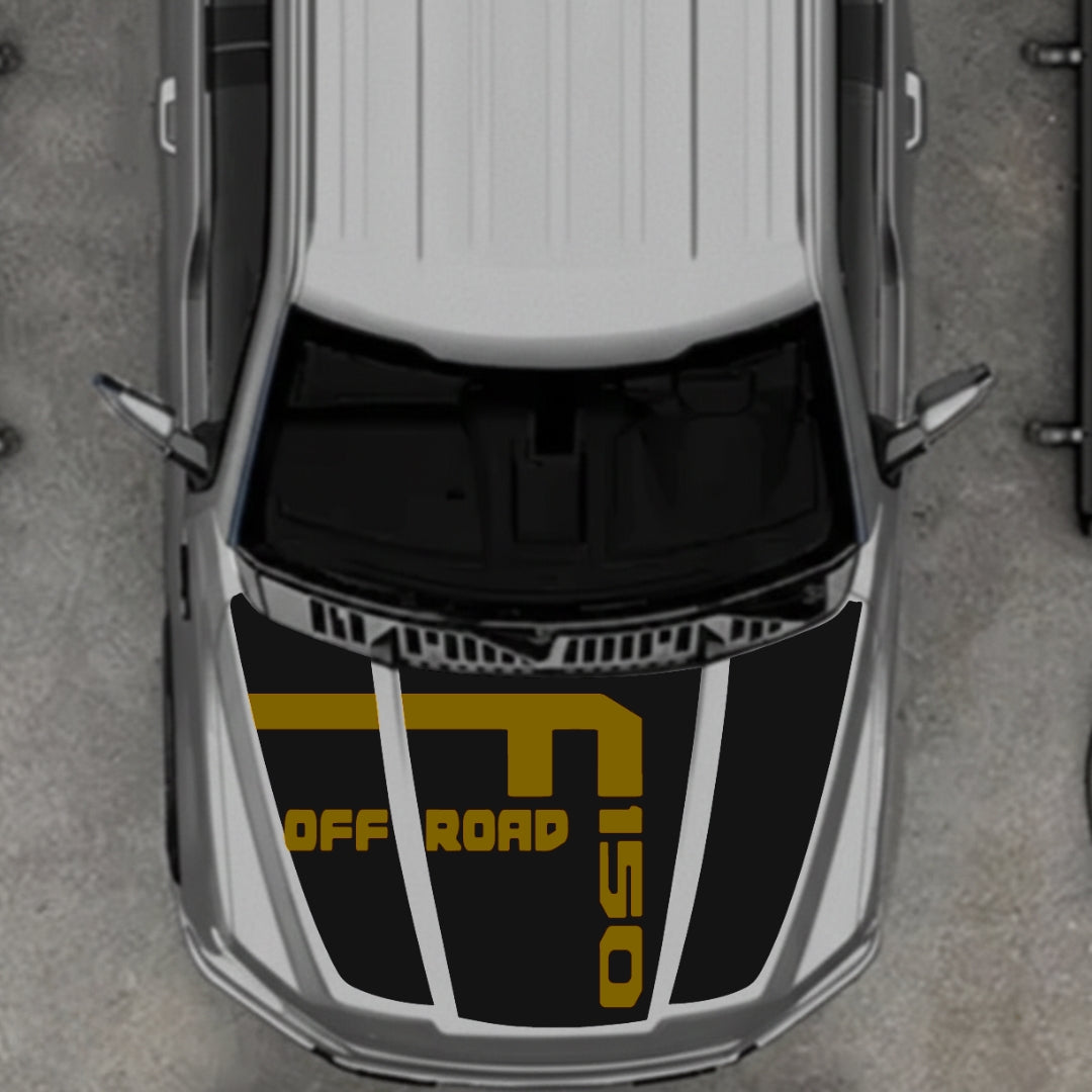 Hood Panel Decal/Sticker - Style 7 Graphic Kit - For Ford F-150 2020-2026 - Premium Vinyl
