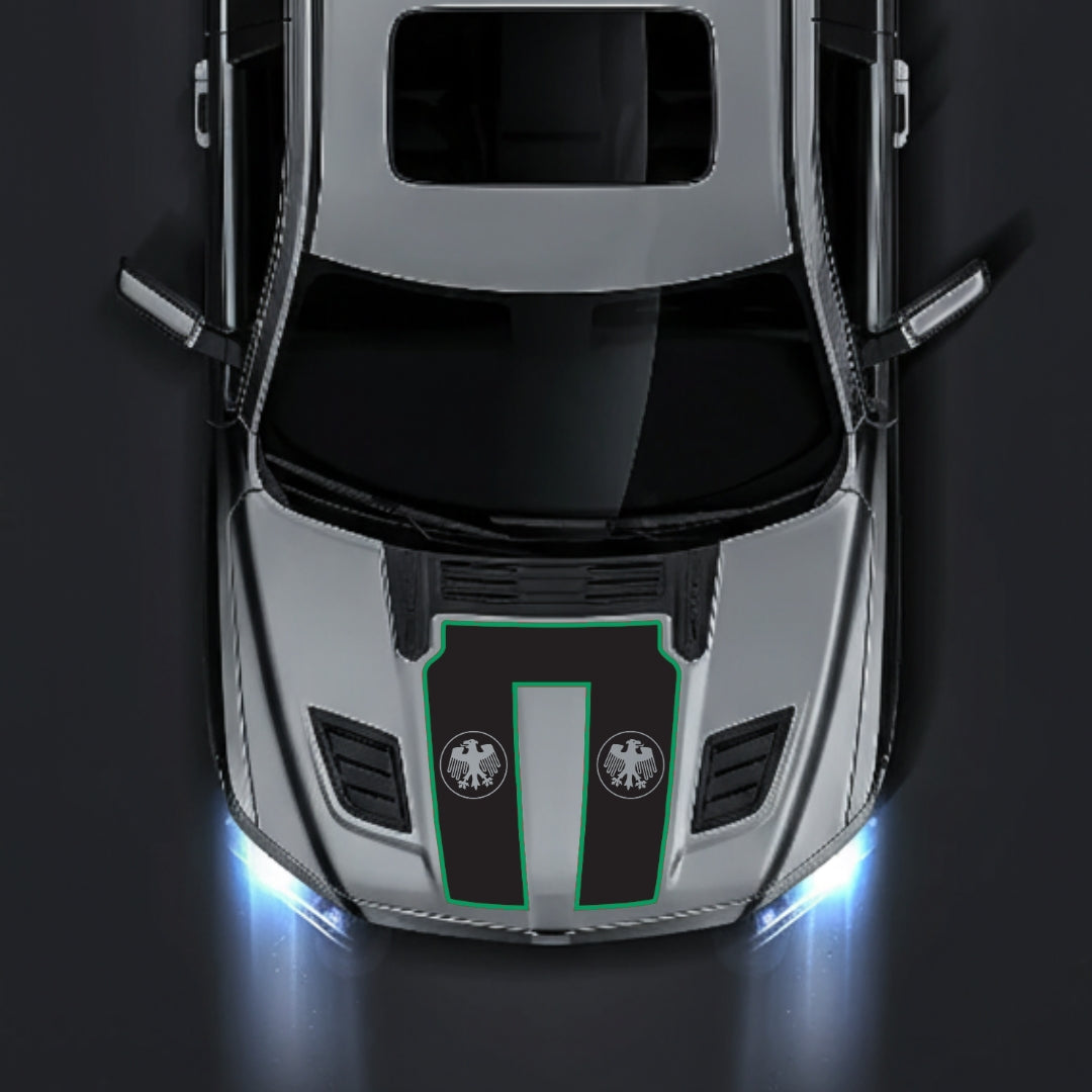 Hood Panel Decal/Sticker - Germany Visual Identity - Cut - Border Graphic Kit - For Dodge RAM 1500 2019-2025 - Premium Vinyl