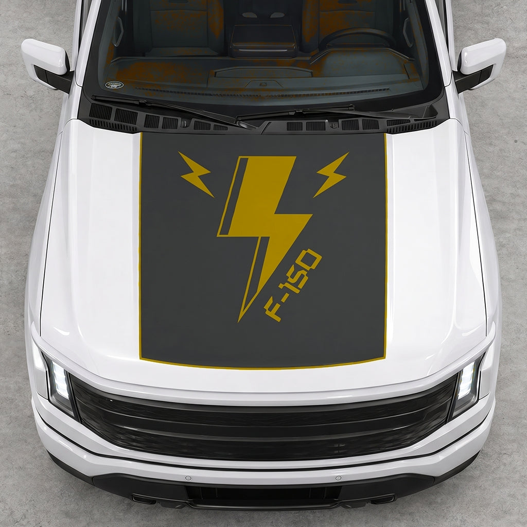 Hood Panel Decal/Sticker - Triple Electric Graphic Decal Graphic Kit - For FORD F-150 2015-2020 - Premium Vinyl