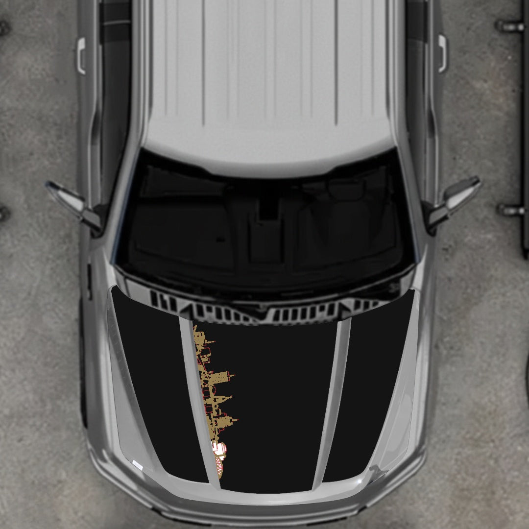 Hood Panel Decal/Sticker - Winnipeg Skyline Graphic Kit - For Ford F-150 2020-2026 - Premium Vinyl