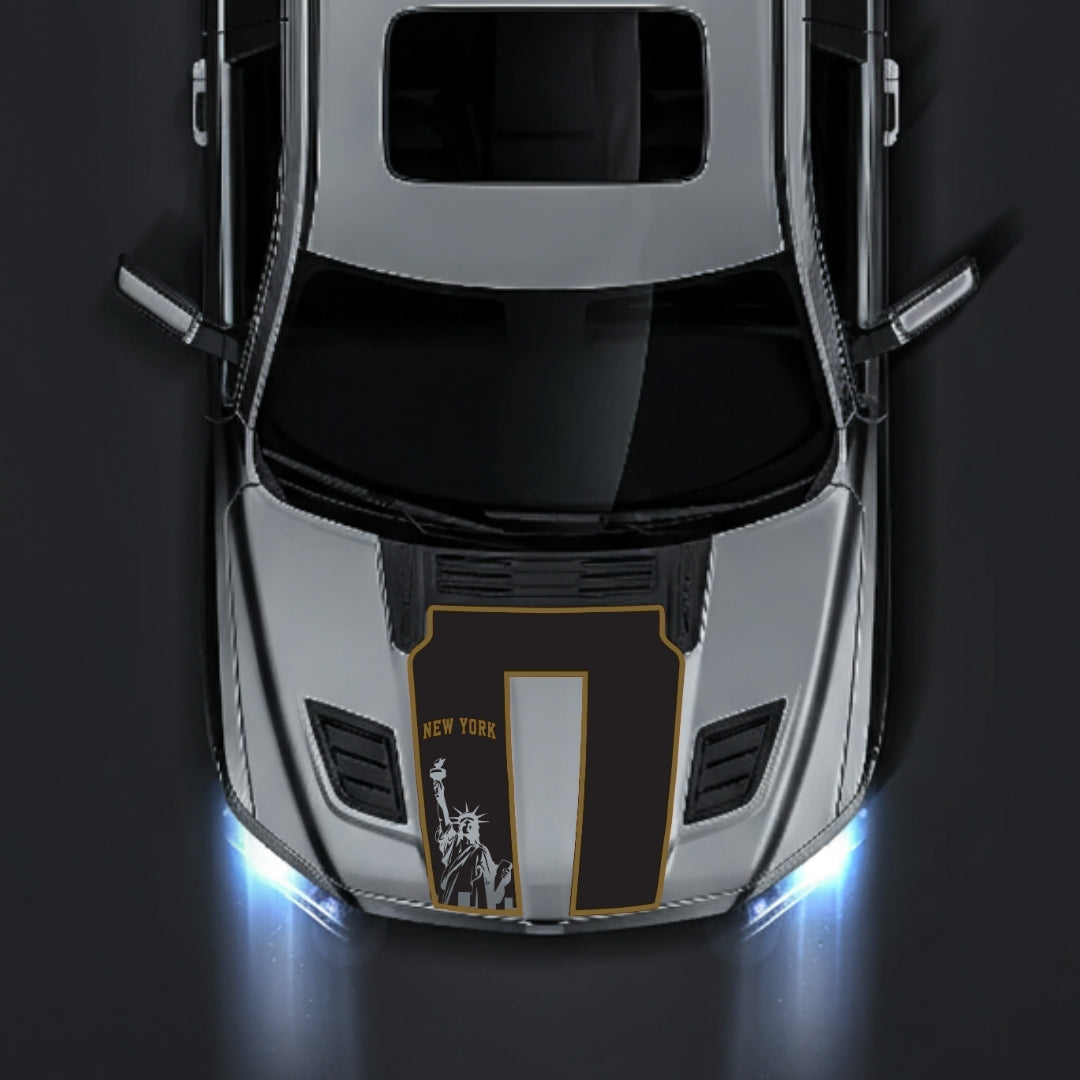 Performance Hood Panel Decal/Sticker - New York - Cut - Border Graphic Kit - For Dodge RAM 1500 2019-2025 - Premium Vinyl