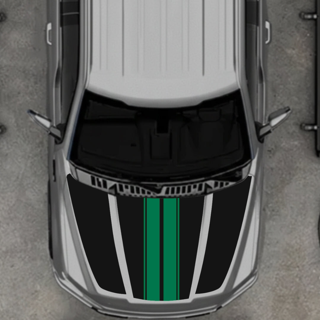 Hood Panel Decal/Sticker - Bars Style Graphic Kit - For Ford F-150 2020-2026 - Premium Vinyl