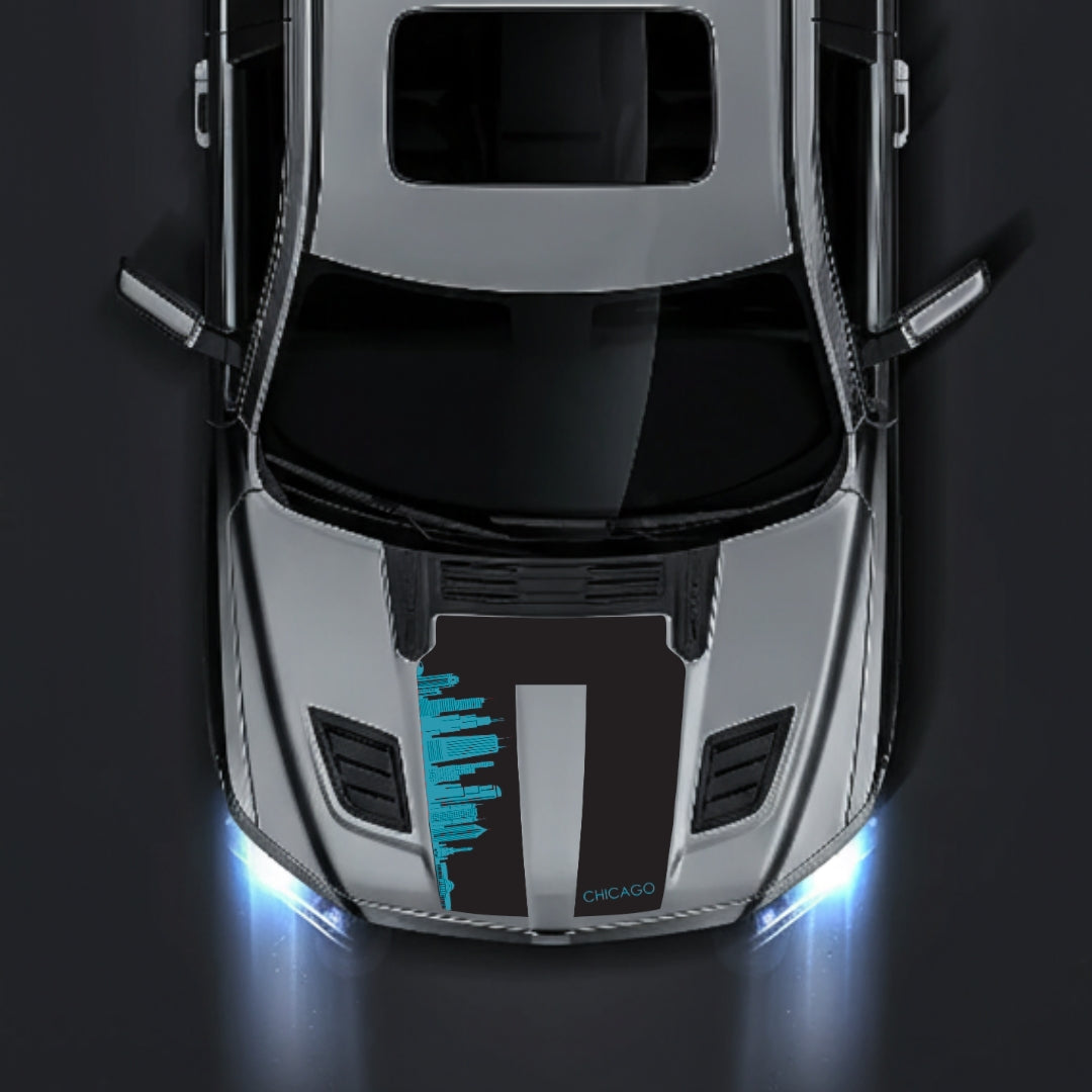 Hood Panel Decal/Sticker - Chicago Skyline Graphic Kit - For Dodge RAM 1500 2019-2025 - Premium Vinyl