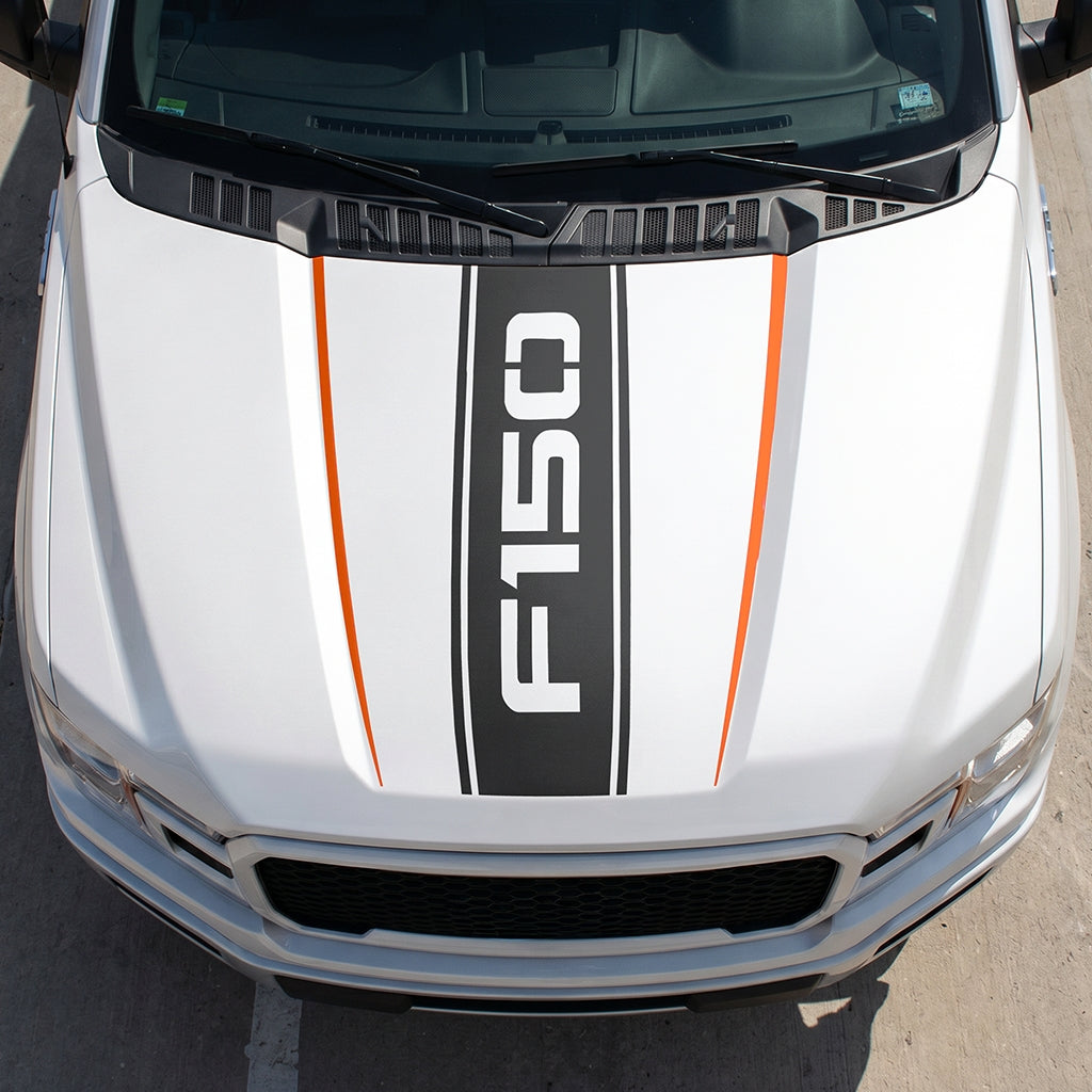 Hood Panel Decal/Sticker - Bold Cut F150 Graphic Decal Graphic Kit - For Ford F-150 2015-2020 - Premium Vinyl