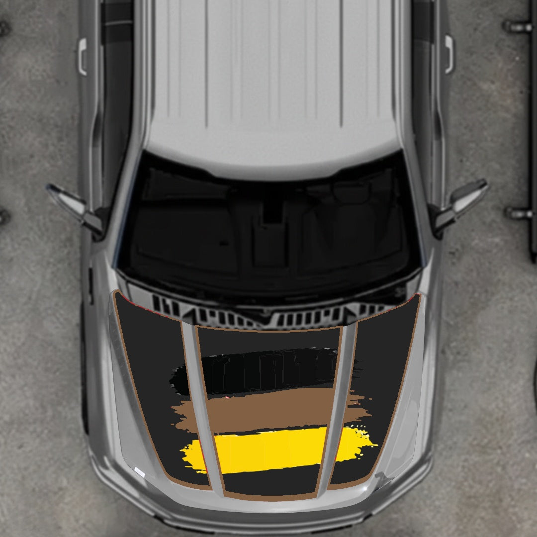 Hood Panel Decal/Sticker - Germany Flag - Border Graphic Kit - For Ford F-150 2020-2026 - Premium Vinyl
