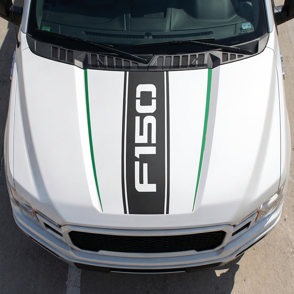 Hood Panel Decal/Sticker - Bold Cut F150 Graphic Decal Graphic Kit - For Ford F-150 2015-2020 - Premium Vinyl