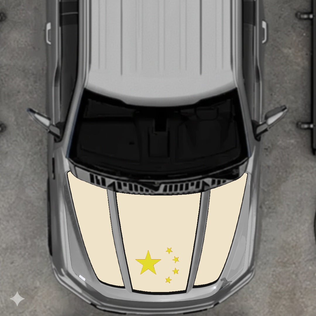 Hood Panel Decal/Sticker - China Flag - Border Graphic Kit - For Ford F-150 2020-2026 - Premium Vinyl