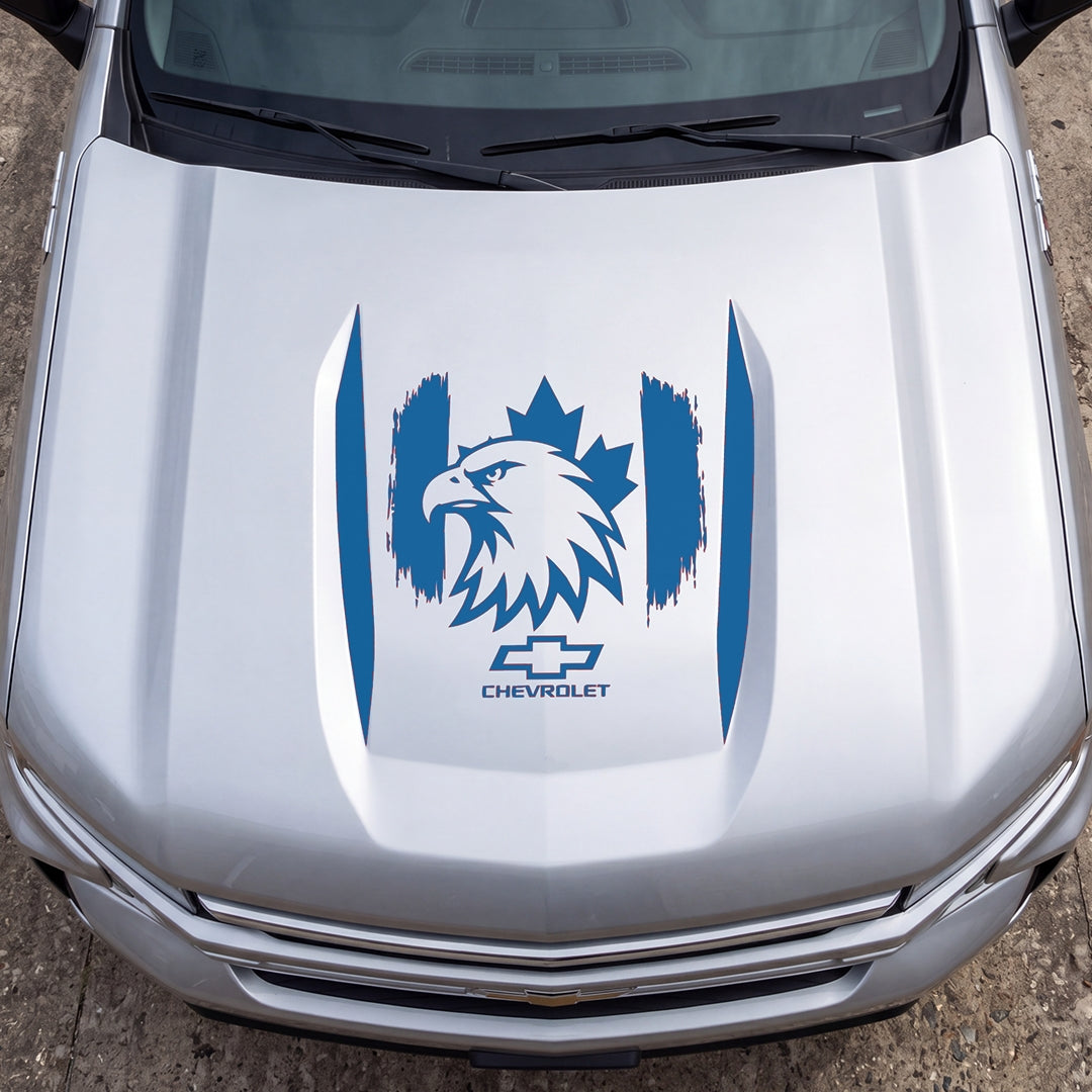 Hood Panel Decal/Sticker - Canadaian Eagle Graphic Decal Graphic Kit - For Chevrolet Silverado 2019-2024 - Premium Vinyl