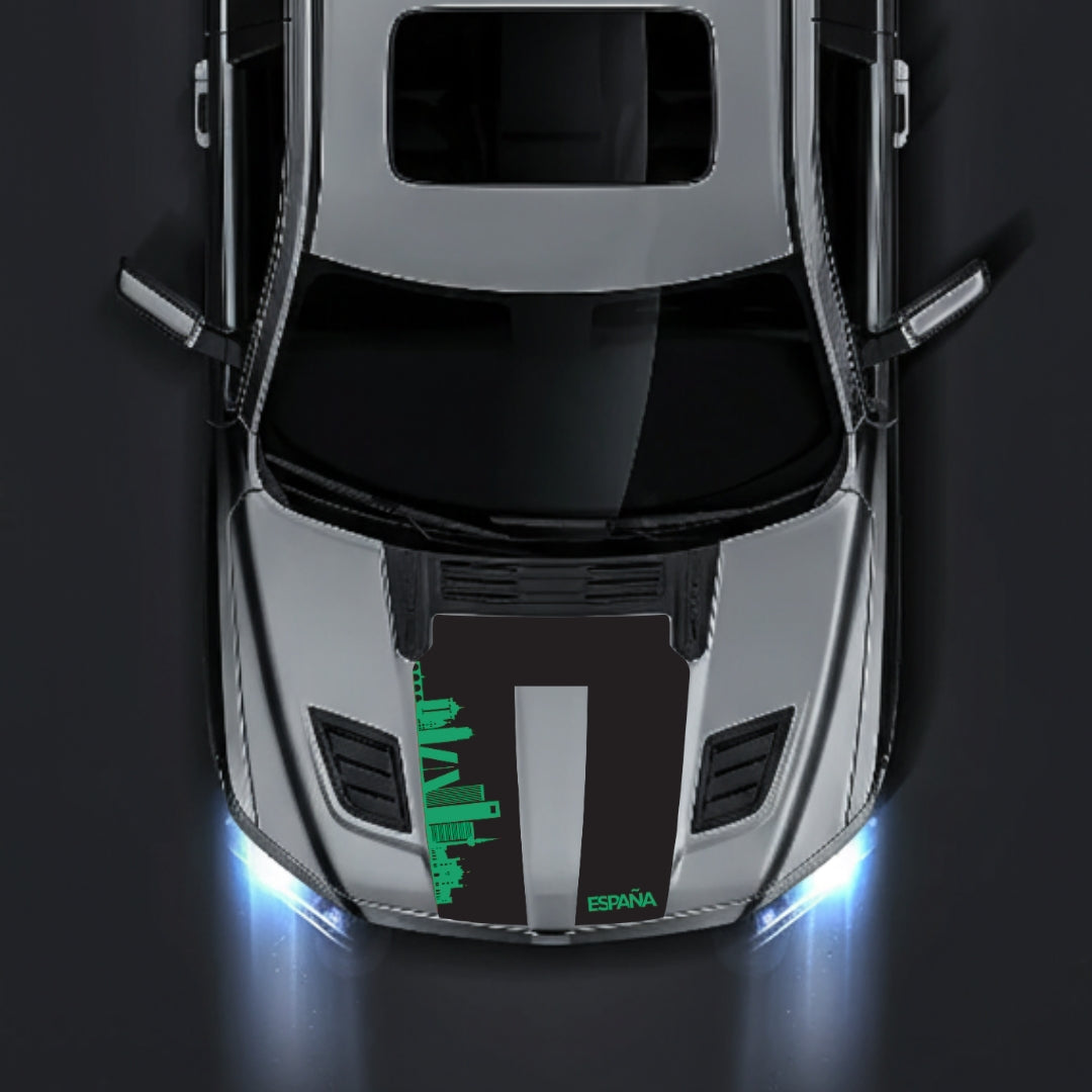 Hood Panel Decal/Sticker - Spain Skyline Graphic Kit - For Dodge RAM 1500 2019-2025 - Premium Vinyl
