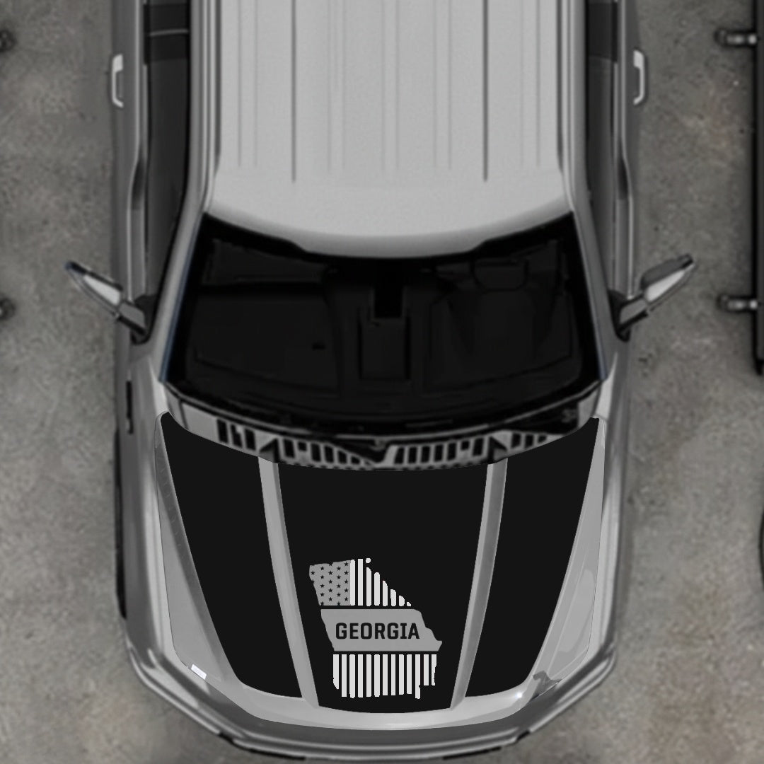 Hood Panel Decal/Sticker - Georgia - Cut Graphic Kit - For Ford F-150 2020-2026 - Premium Vinyl