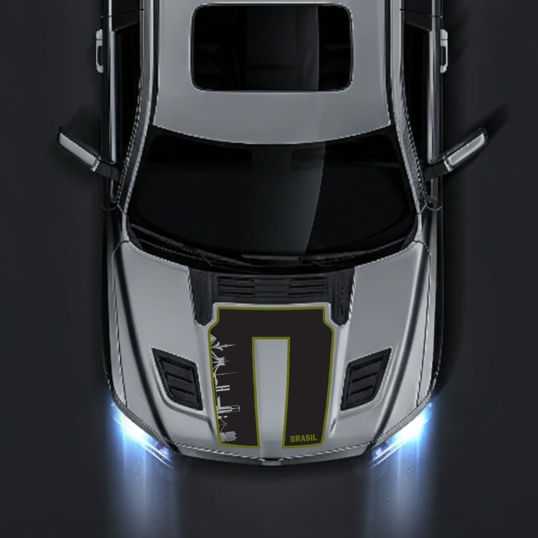 Performance Hood Panel Decal/Sticker - Brazil Skyline - Cut - Border Graphic Kit - For Dodge RAM 1500 2019-2025 - Premium Vinyl