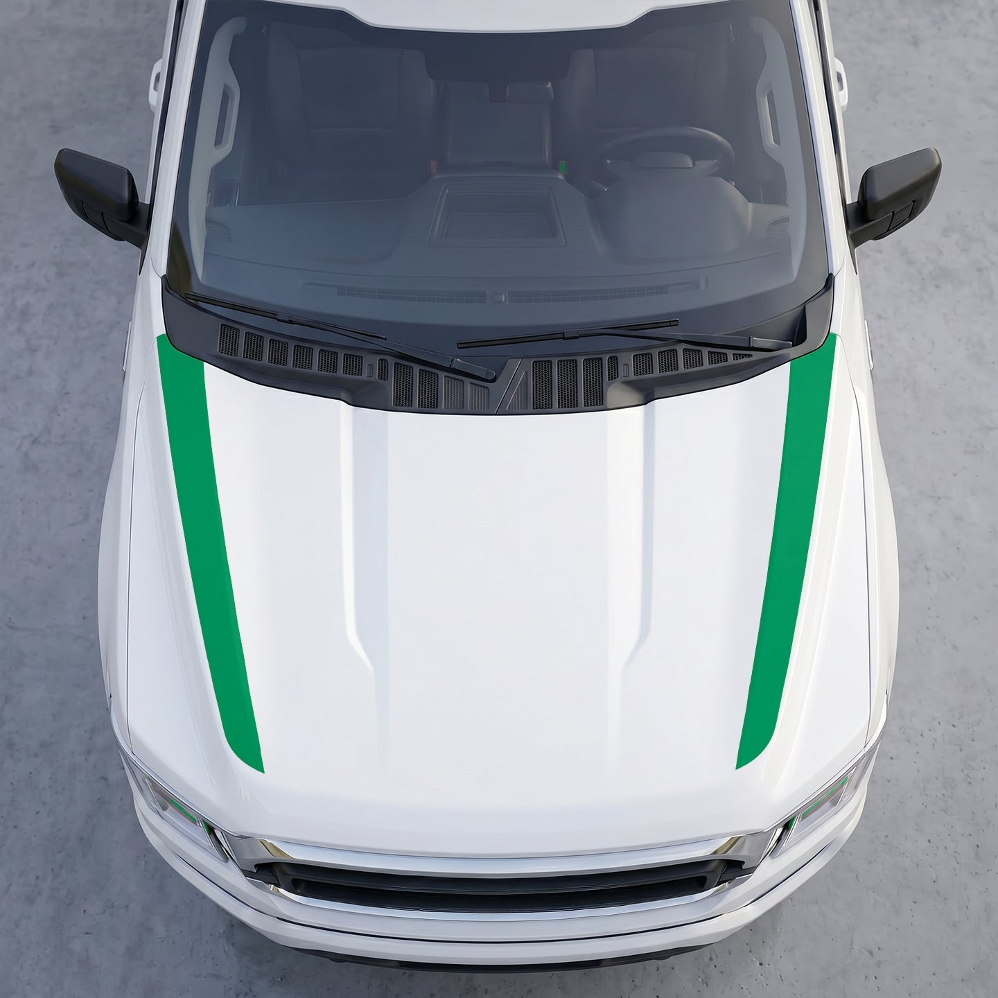 Hood Panel Decal/Sticker - Minimalist Solid  Hood Cowl Stripes – Dual Side Accent Vinyl Decals Graphic Kit - For Ford F-150 F150 2015-2020 - Premium Vinyl