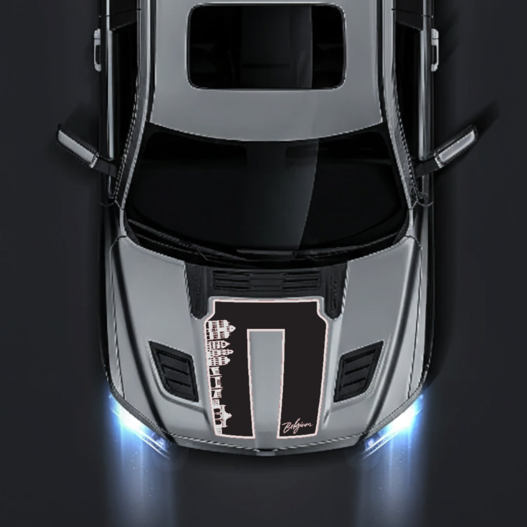 Hood Panel Decal/Sticker - Belgium Skyline - Border Graphic Kit - For Dodge RAM 1500 2019-2025 - Premium Vinyl