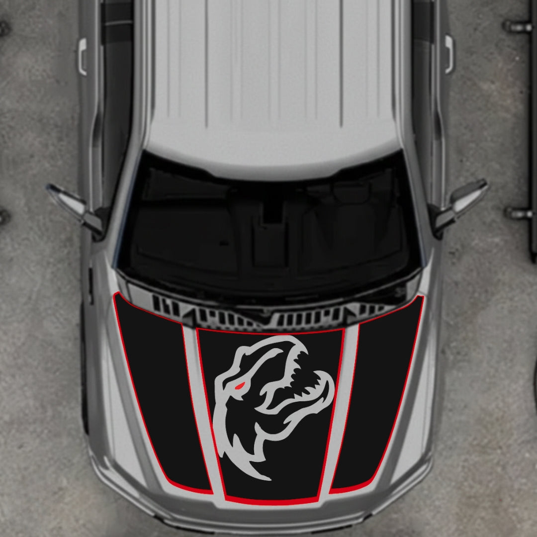 Hood Panel Decal/Sticker - Rex Style 4 Graphic Kit - For Ford F-150 2020-2026 - Premium Vinyl
