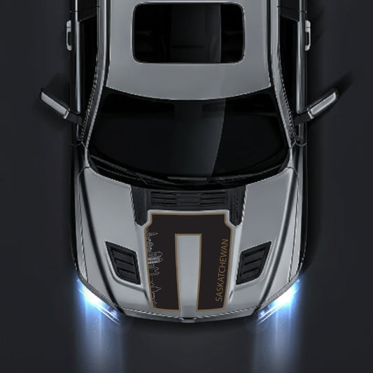 Performance Hood Panel Decal/Sticker - Saskatchewan Skyline - Cut - Border Graphic Kit - For Dodge RAM 1500 2019-2025 - Premium Vinyl