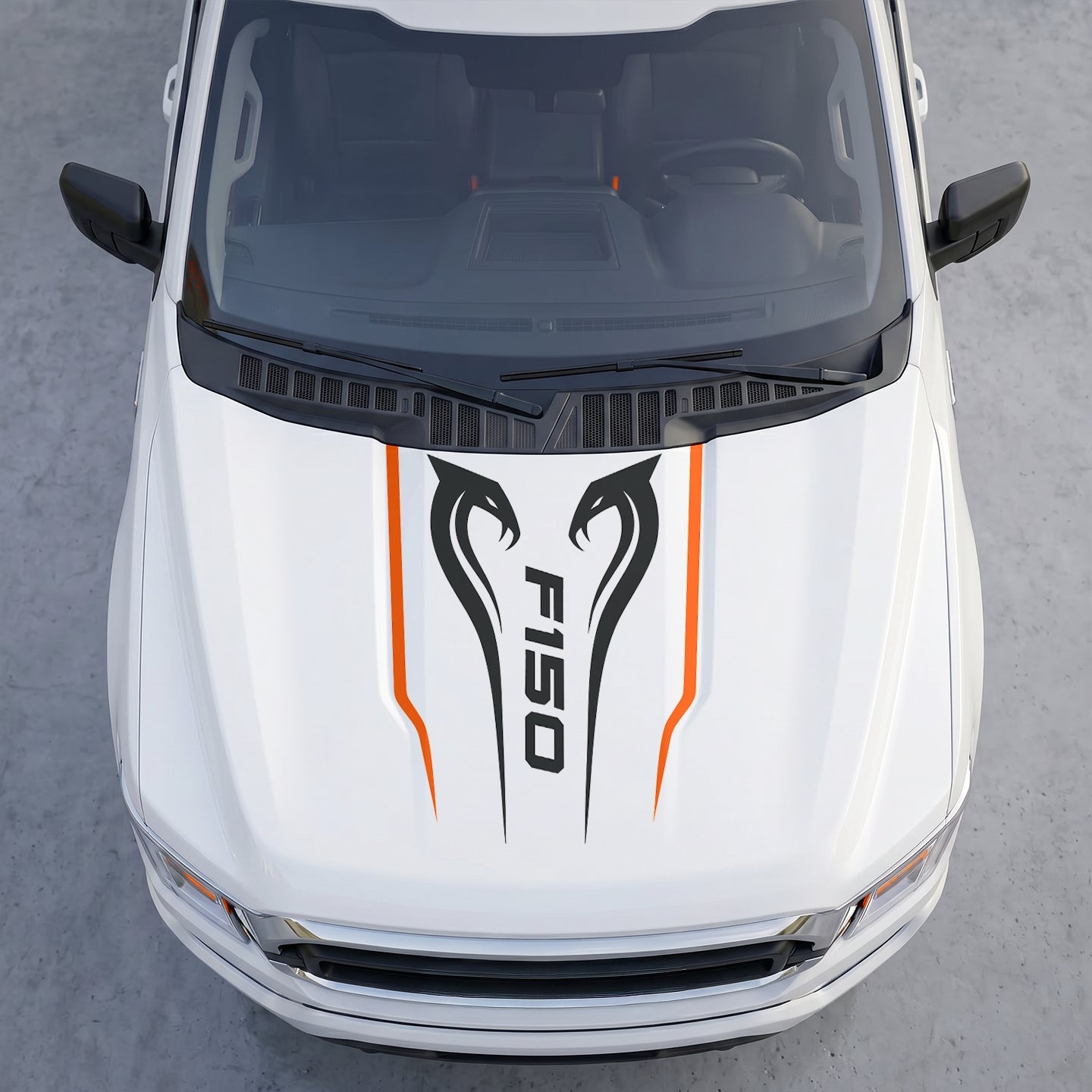 Hood Panel Decal/Sticker - Twin Cobra Snakes Hood Decal – Aggressive Viper Graphic Vinyl Sticker Graphic Kit - For Ford F-150 F150 2015-2020 - Premium Vinyl