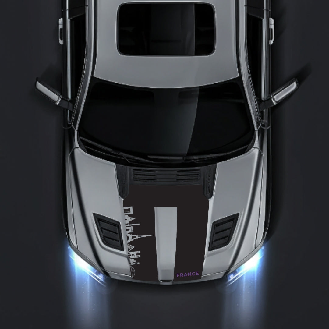 Hood Panel Decal/Sticker - France Skyline - Cut Graphic Kit - For Dodge RAM 1500 2019-2025 - Premium Vinyl