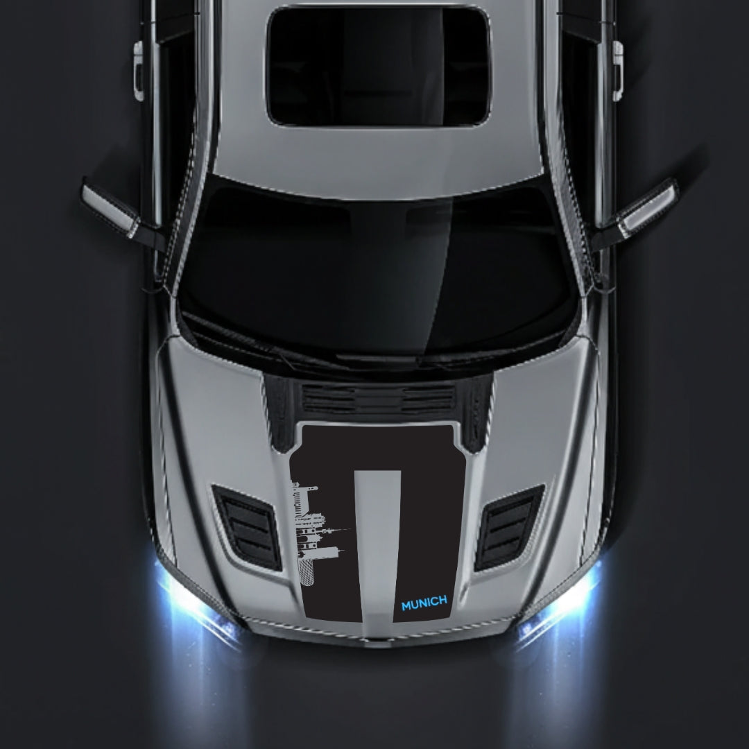 Hood Panel Decal/Sticker - Munich Skyline - Cut Graphic Kit - For Dodge RAM 1500 2019-2025 - Premium Vinyl