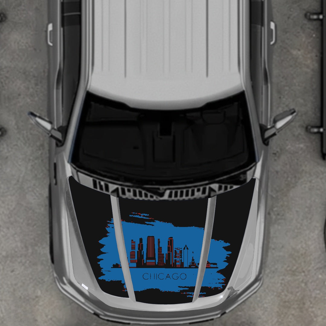 Hood Panel Decal/Sticker - Chicago Graphic Kit - For Ford F-150 2020-2026 - Premium Vinyl