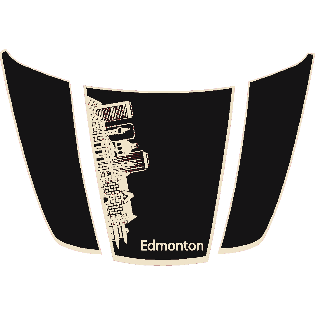 Hood Panel Decal/Sticker - Edmonton Skyline - Border Graphic Kit - For Ford F-150 2020-2026 - Premium Vinyl