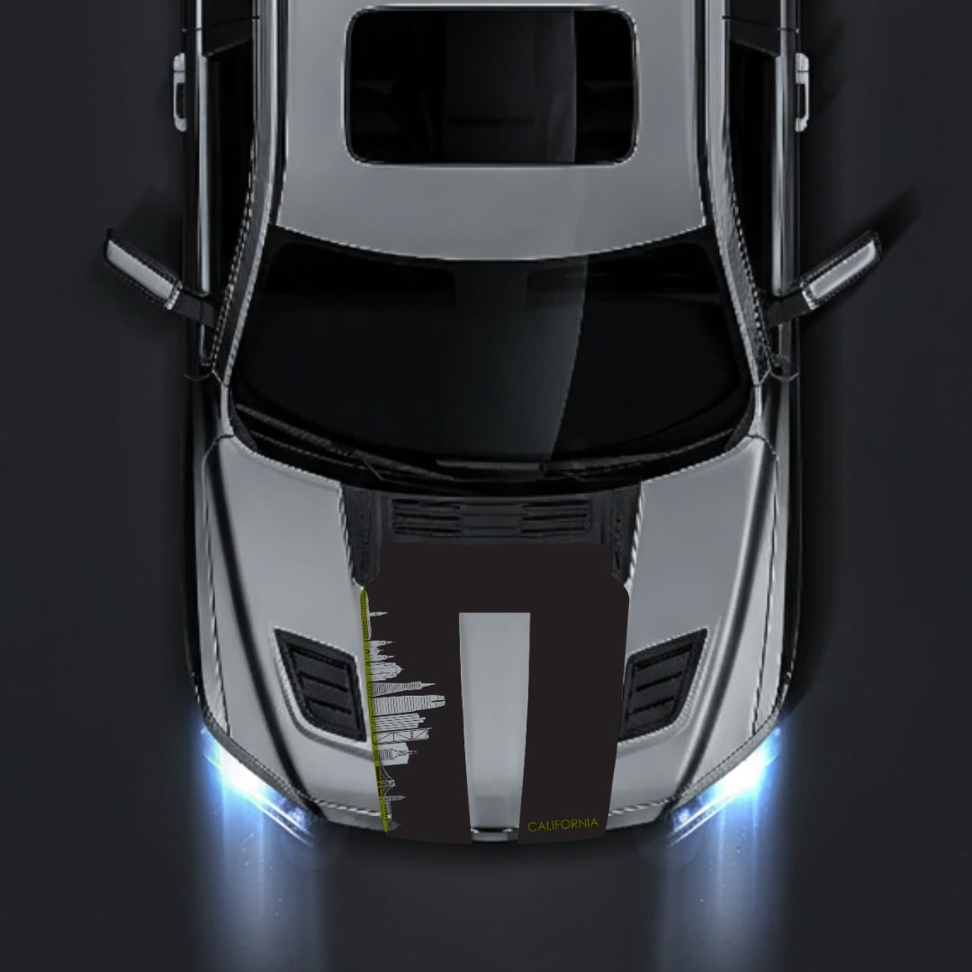 Performance Hood Panel Decal/Sticker - California Skyline - Cut - Border Graphic Kit - For Dodge RAM 1500 2019-2025 - Premium Vinyl