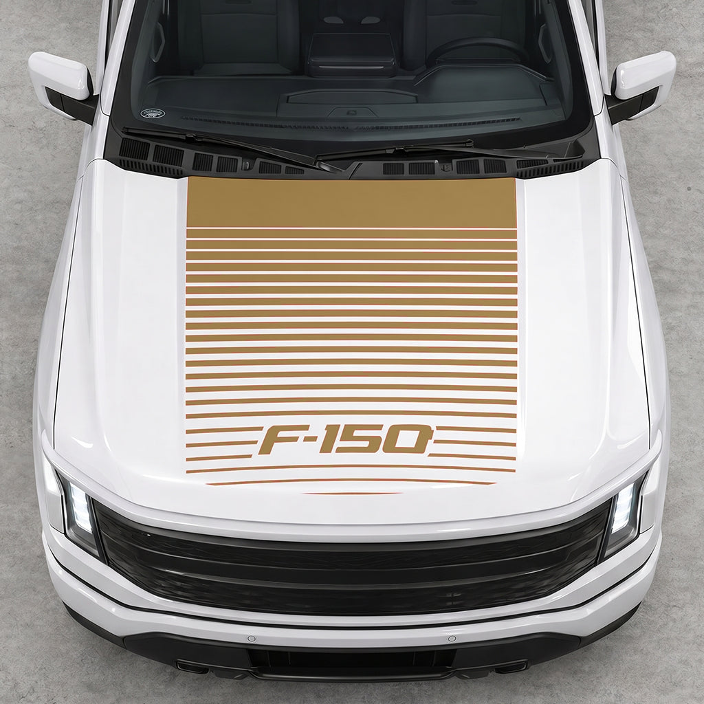 Hood Panel Decal/Sticker - Waves F150 Graphic Decal Graphic Kit - For Ford F-150 2015-2020 - Premium Vinyl
