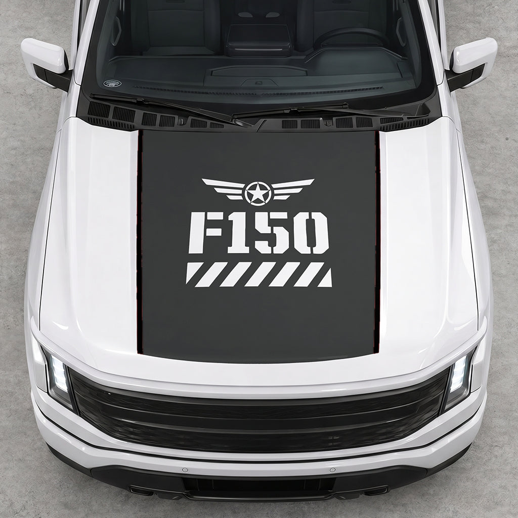 Hood Panel Decal/Sticker - Road Star Graphic Decal Graphic Kit - For Ford F-150 2015-2020 - Premium Vinyl
