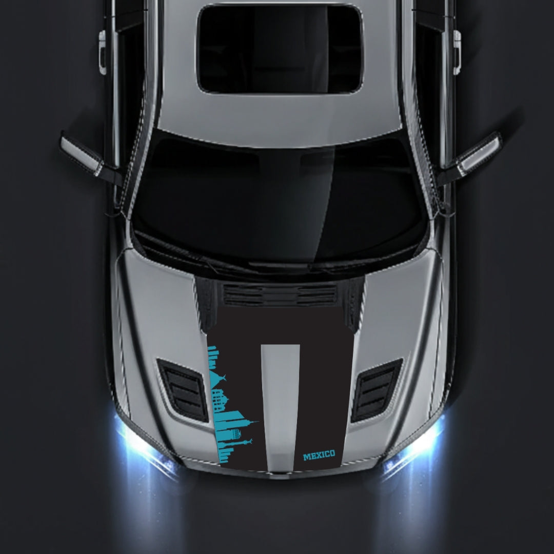 Hood Panel Decal/Sticker - Mexico Skyline Graphic Kit - For Dodge RAM 1500 2019-2025 - Premium Vinyl